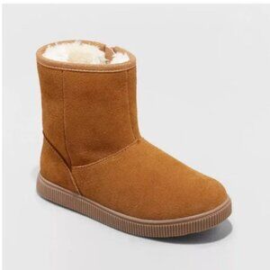 Girls Emily Suede Shearling Style Boots - Cat & Jack Chestnut 13